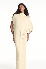 Jersey Asymmetrical Sleeve Top & Maxi Skirt Set