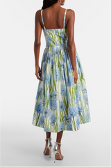 Floral Pleated Slip Midi Dress