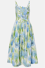 Floral Pleated Slip Midi Dress