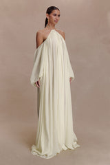 Chiffon Halter Neck Backless Maxi Dress