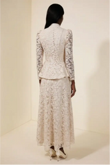 Embroidered Rivet Top & Maxi Skirt Set