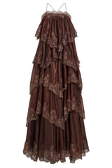 Lace Ruffle Slip Maxi Dress