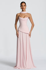Solid Off-Shoulder Tie-Up Maxi Dress