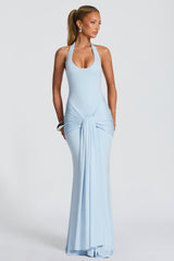 Jersey Halter Neck Tie-Up Maxi Dress