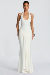 Jersey Halter Neck Tie-Up Maxi Dress