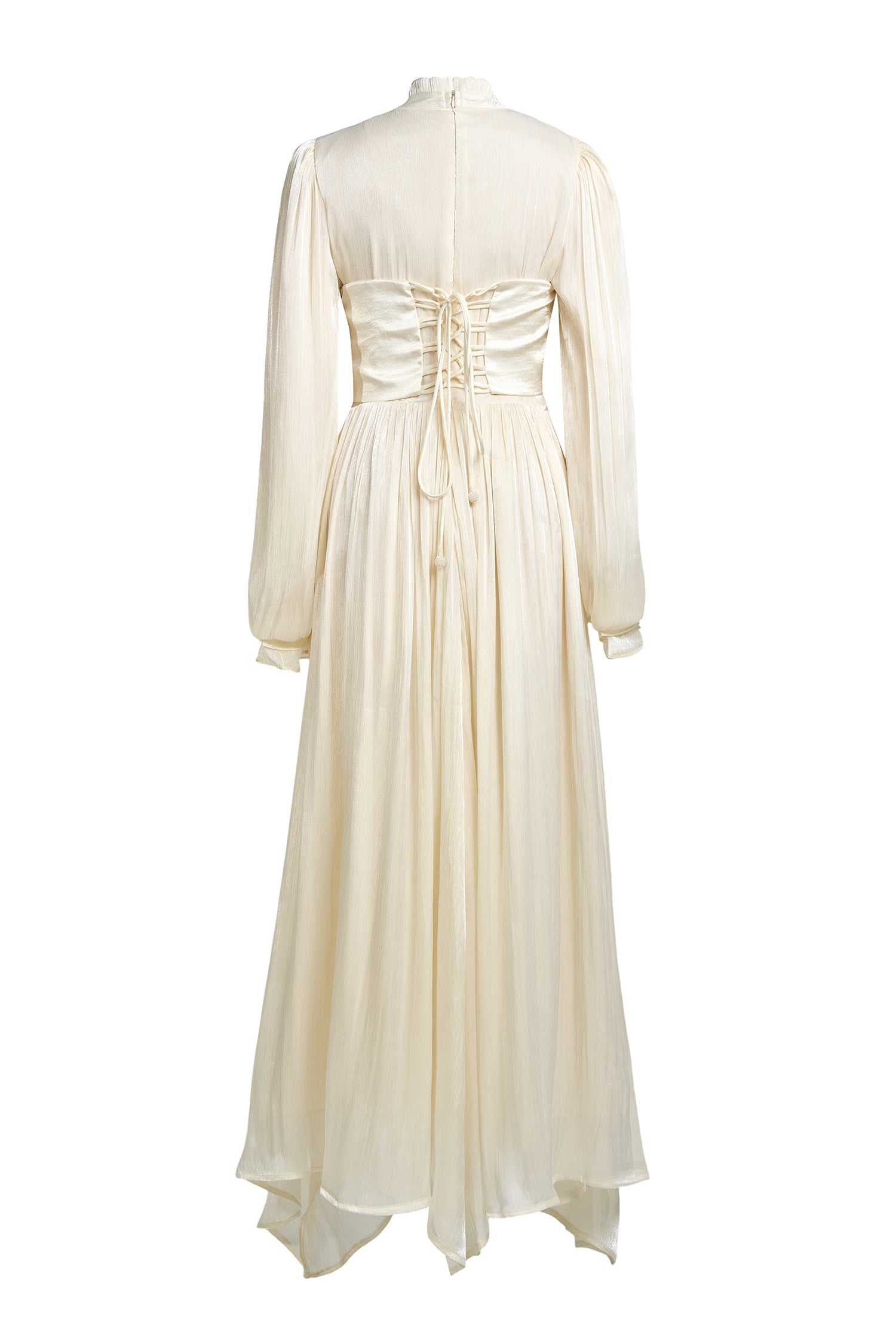 Nail Bead Embroidery Gathering Midi Dress