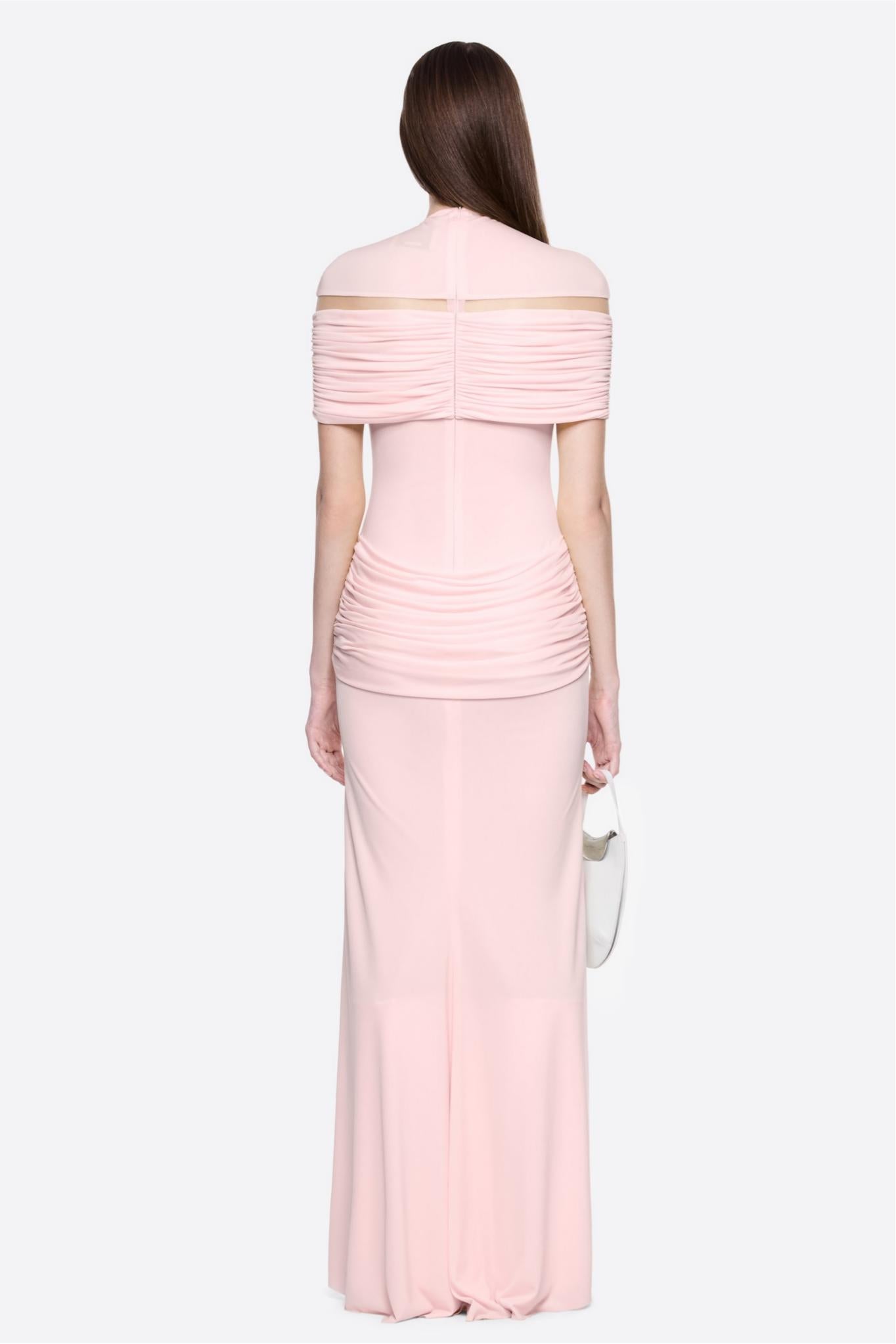 Solid Jersey Gathering Maxi Dress