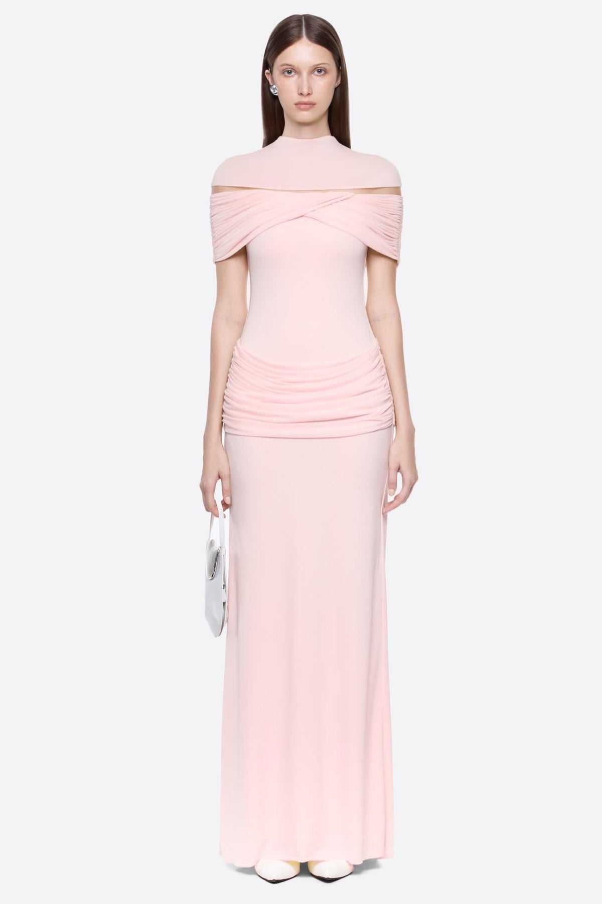 Solid Jersey Gathering Maxi Dress