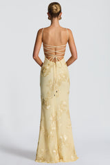 Mesh Embroidered Slip Maxi Dress