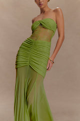 Mesh Splicing Lace Off-Shoulder Maxi Dress