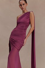 Mesh Splicing Jersey Cape Sleeve Maxi Dress