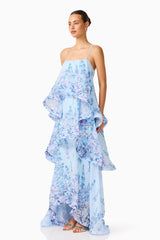 Floral Ruffle Slip Midi Dress