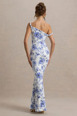 Jersey Floral Skew Collar Maxi Dress