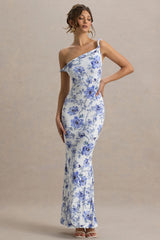 Jersey Floral Skew Collar Maxi Dress