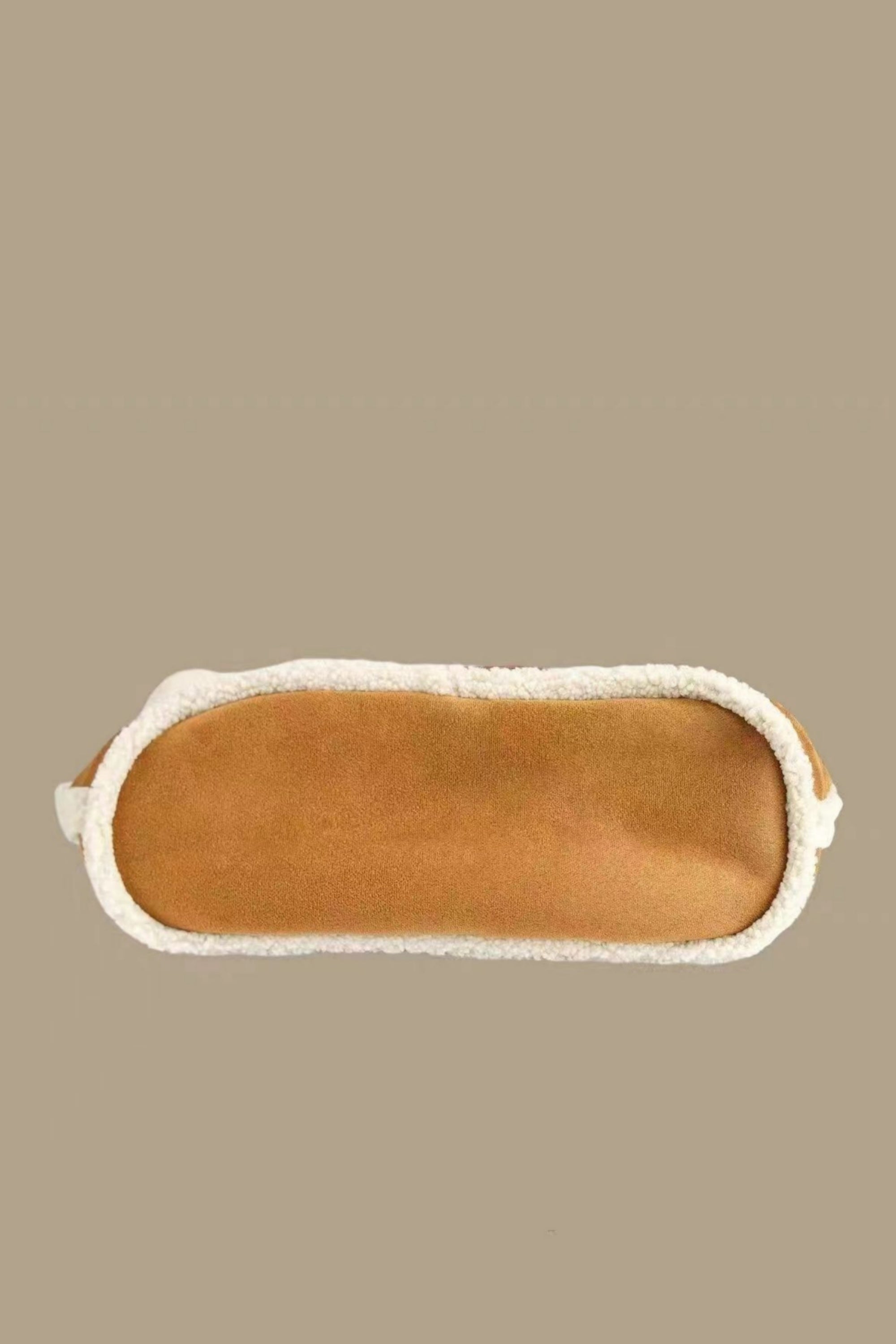 Faux Lamb Wool Suede Fabric Tote Bag