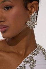 Faux Diamond Irregular Shape Stud Earrings