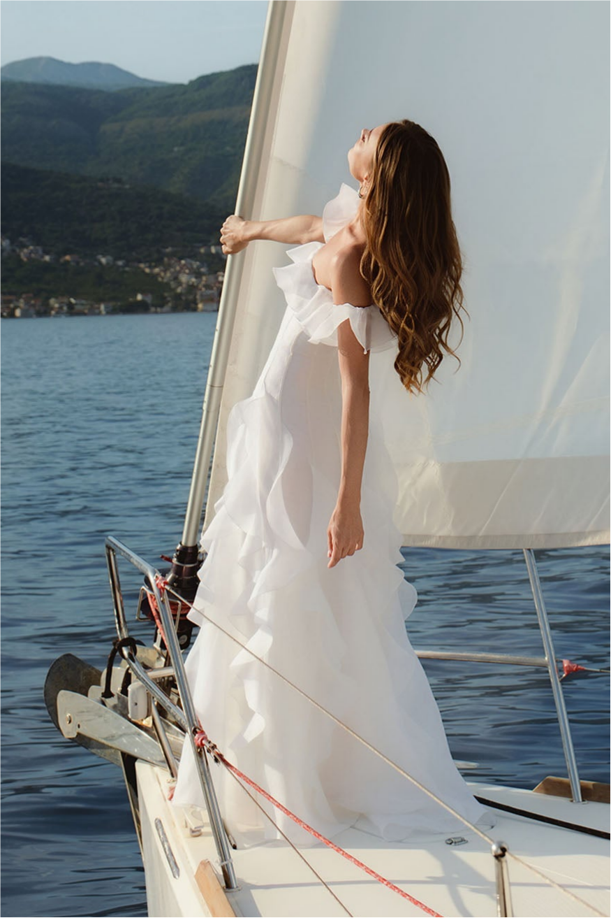 Solid Frill Off-Shoulder Maxi Dress