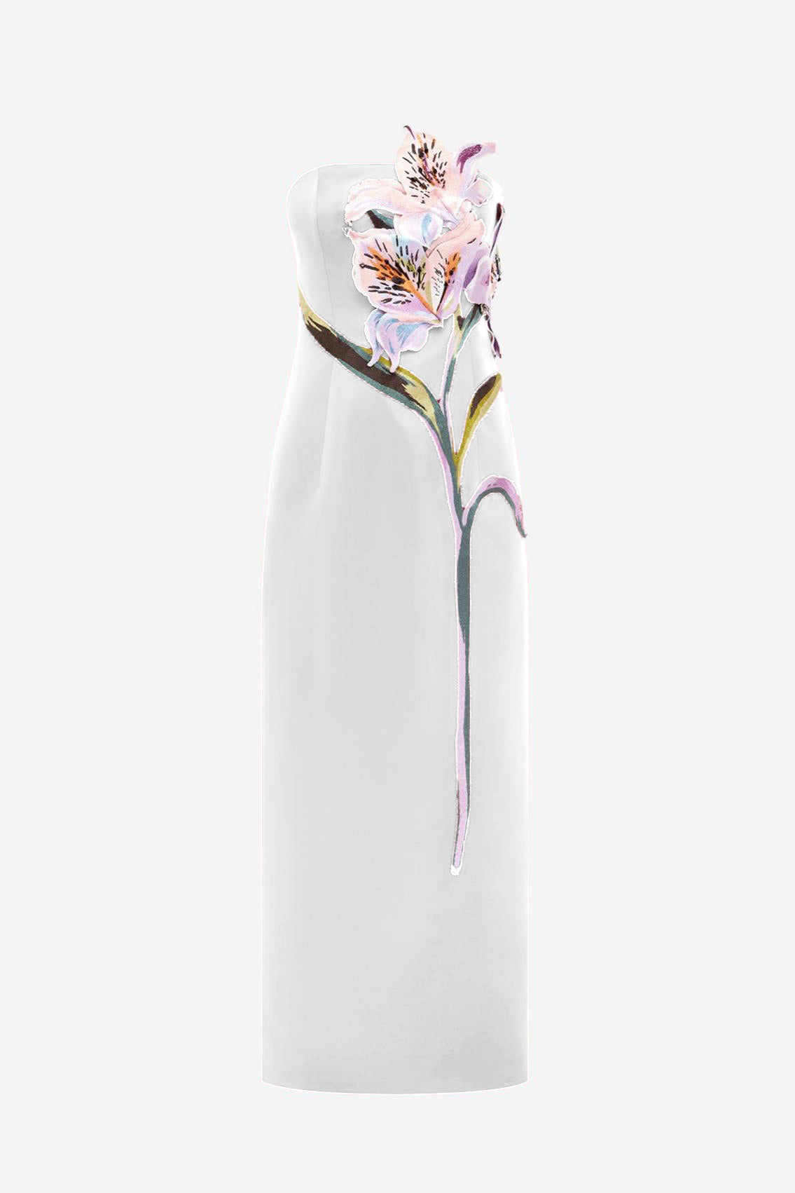 Embroidered Off-Shoulder Midi Dress