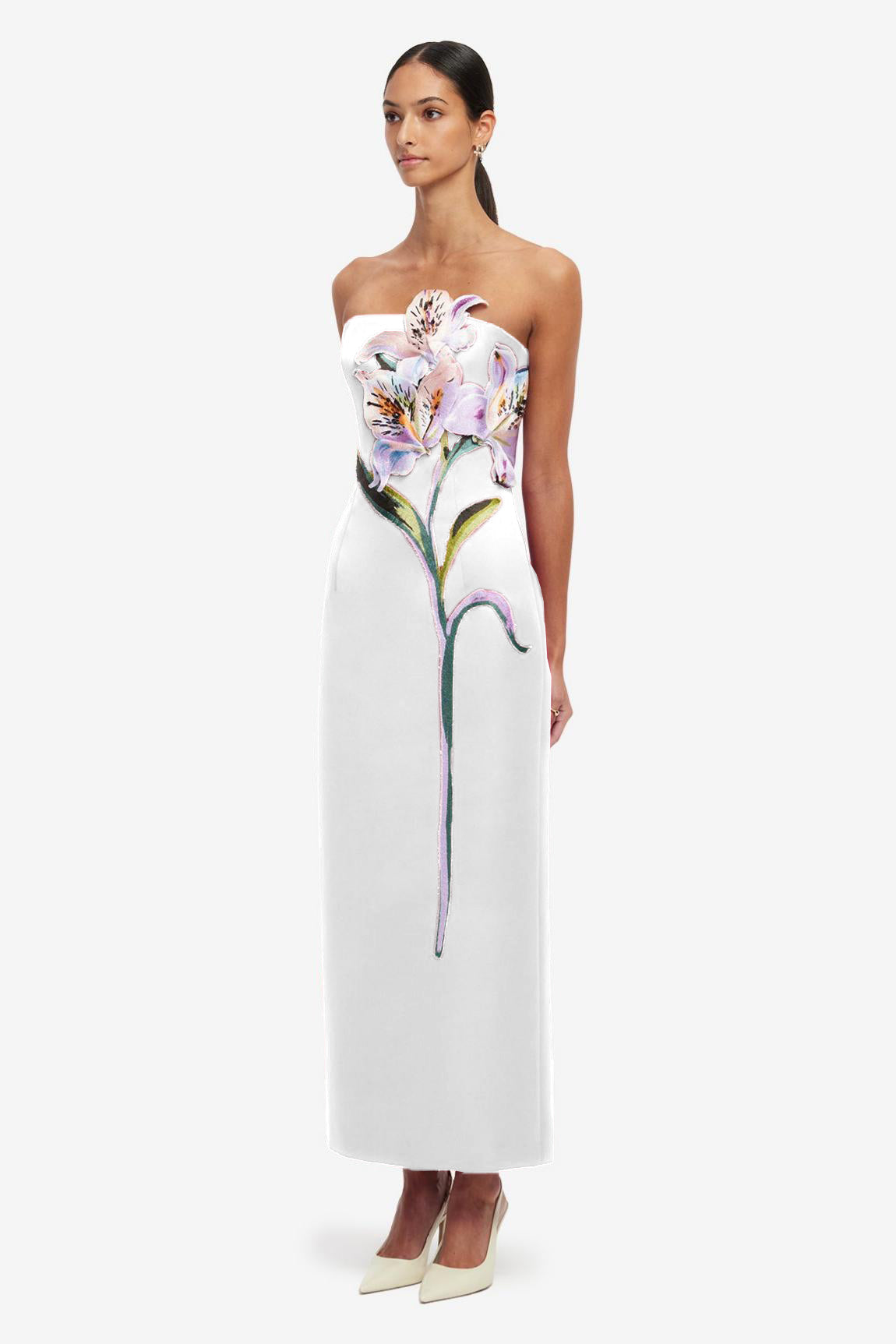 Embroidered Off-Shoulder Midi Dress