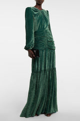 Jersey Ruched Long Sleeve Maxi Dress