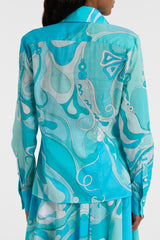 Geometric Patterns Flapped Top & Maxi Skrit Set