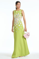 Embroidered Sleeveless Maxi Dress