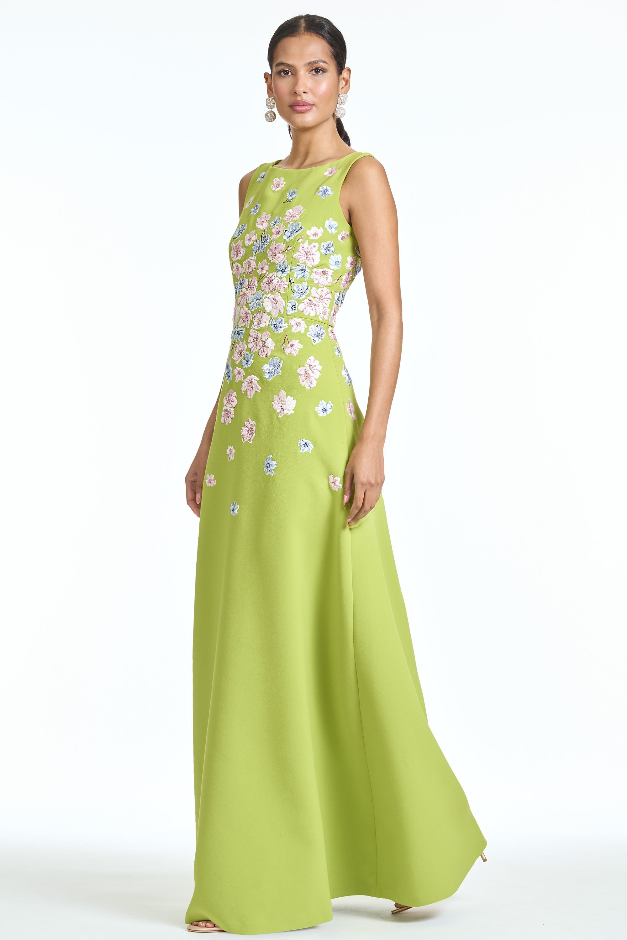 Embroidered Sleeveless Maxi Dress