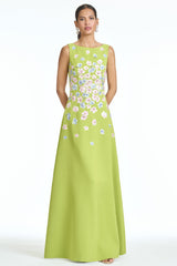 Embroidered Sleeveless Maxi Dress