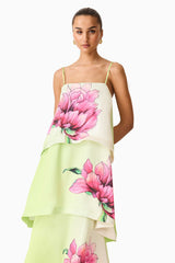 Floral Ruffle Slip Maxi Dress
