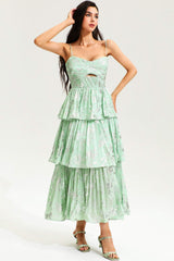 Cami Backless Cut-Out Tiered Ruffle Hem Midi Dress
