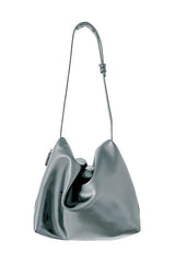 Solid Faux Leather Side Zipper Bag