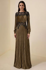 Velvet Splicing Lace Maxi Dress